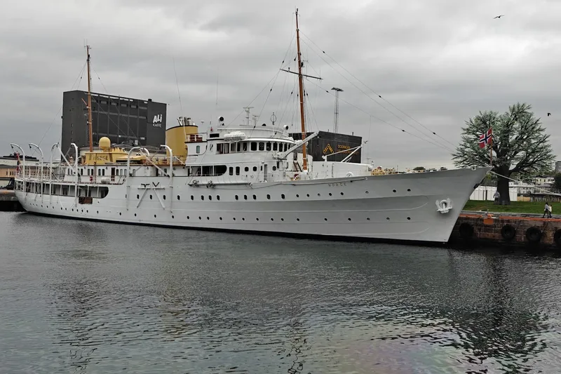 The royal yacht Norge at the quay in Filipstad